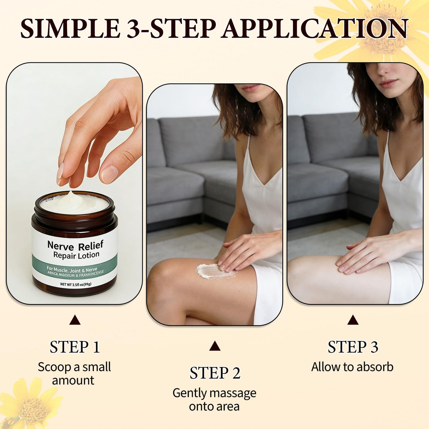 2 Pcs Nerve Relief Repair Lotion Cream, Neuropathy Lotion with Arnica & Magnesium for Knee, Lumbar, Neck, for Joint, 3.5 fl oz - dailyvitalstore