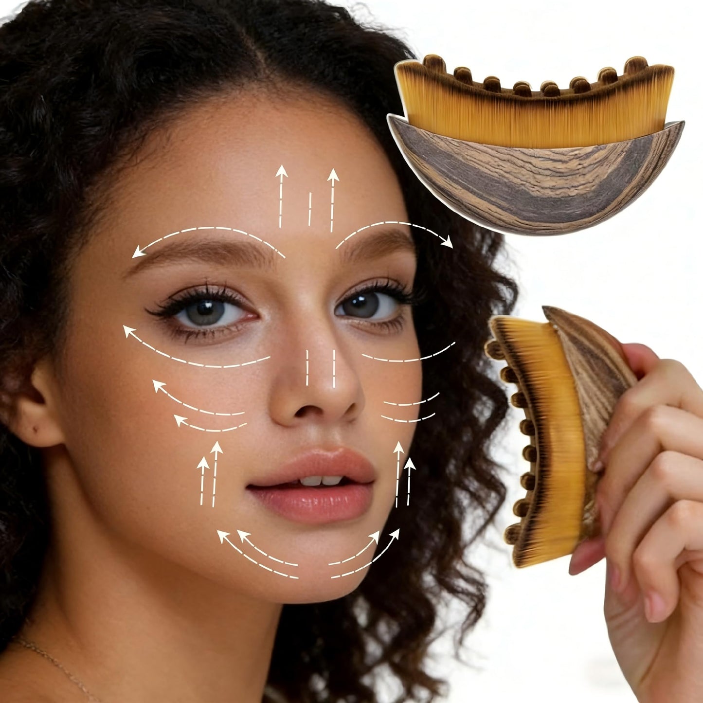 2 PCS New Lymphatic Contour Face Brush for Sculpting – Face Brush for Lymphatic Drainage, Anti-Puffiness, Detox & Lift, Improves Skin Glow & Absorption, Travel-Friendly Portable Design - dailyvitalstore