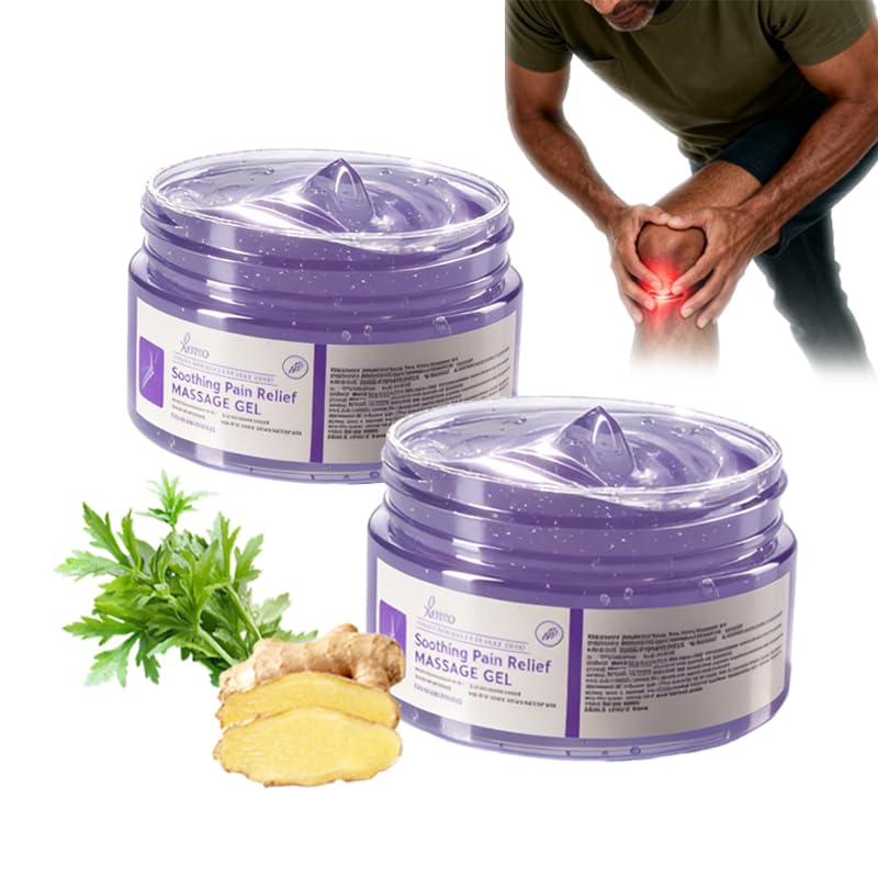 2 Tubes of Soothing Massage Gel, Suitable for Daily use - 3.53 oz. Provides Cooling Relief for Knees, Waist, Neck, Back, Shoulders, Hands, and feet. Contains Mugwort and Ginger extracts. - dailyvitalstore