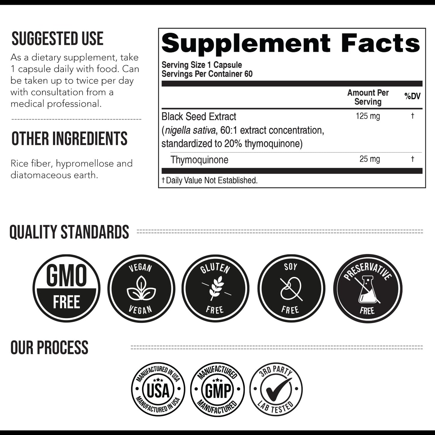20% Thymoquinone Black Seed Extract Capsules - TQ-Advanced 4X®: Potent Thymoquinone Concentration Available - 60:1 Concentrate from Nigella Sativa - dailyvitalstore