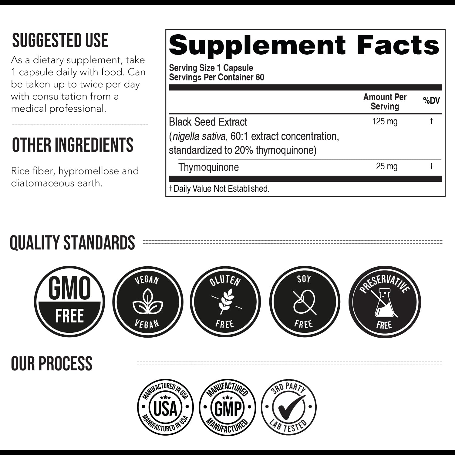 20% Thymoquinone Black Seed Extract Capsules - TQ-Advanced 4X®: Potent Thymoquinone Concentration Available - 60:1 Concentrate from Nigella Sativa - dailyvitalstore