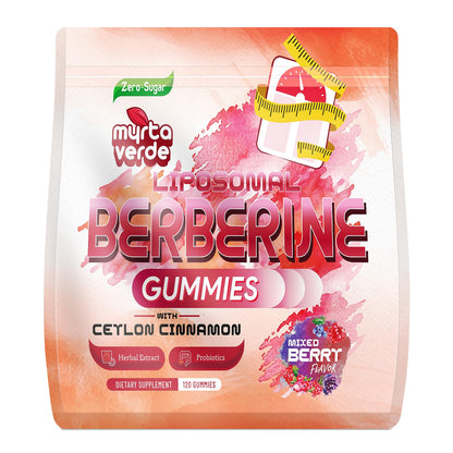 2000mg Liposomal Berberine Supplement Gummies | High Potency Berberine HCI Activates AMPK with Ceylon Cinnamon | Advanced Absorption | Zero Sugar Mixed-Berry | 120 Count - dailyvitalstore