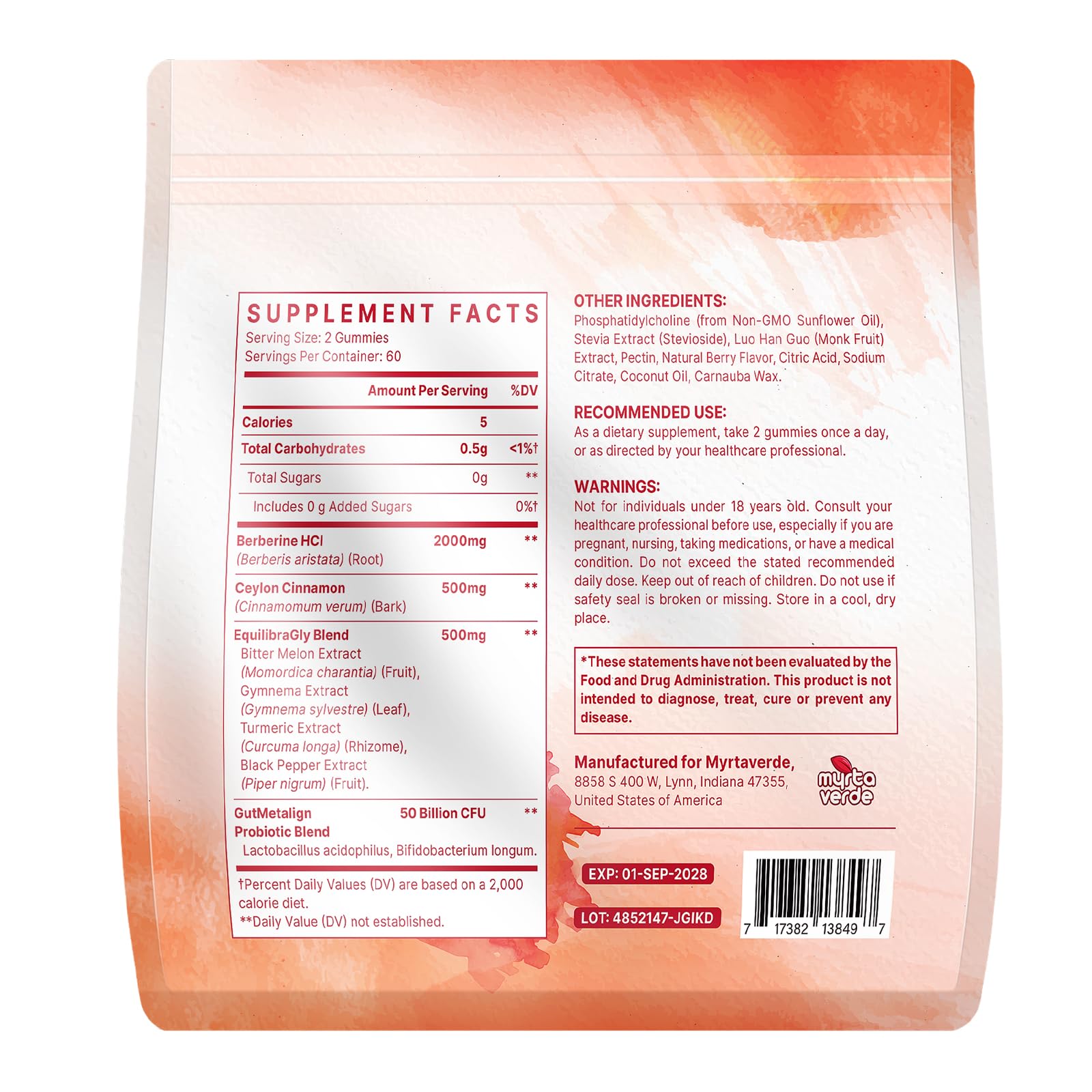 2000mg Liposomal Berberine Supplement Gummies | High Potency Berberine HCI Activates AMPK with Ceylon Cinnamon | Advanced Absorption | Zero Sugar Mixed-Berry | 120 Count - dailyvitalstore
