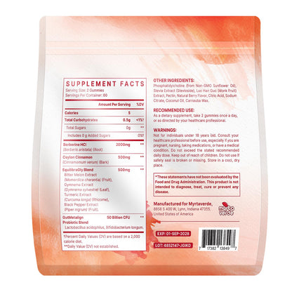 2000mg Liposomal Berberine Supplement Gummies | High Potency Berberine HCI Activates AMPK with Ceylon Cinnamon | Advanced Absorption | Zero Sugar Mixed-Berry | 120 Count - dailyvitalstore