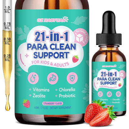 21 in 1 Parasite Cleanse for Humans & Kids, Herbal Gut Cleanse Liquid Drops – Wormwood, Black Walnut, Zeolite, Chlorella,10B Probiotics & Clove, - dailyvitalstore
