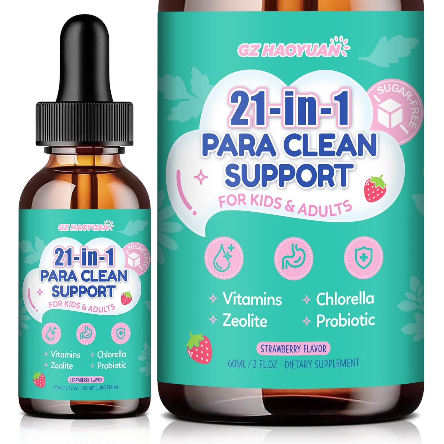 21 in 1 Parasite Cleanse for Humans & Kids, Herbal Gut Cleanse Liquid Drops – Wormwood, Black Walnut, Zeolite, Chlorella,10B Probiotics & Clove, - dailyvitalstore