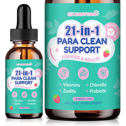 21 in 1 Parasite Cleanse for Humans & Kids, Herbal Gut Cleanse Liquid Drops – Wormwood, Black Walnut, Zeolite, Chlorella,10B Probiotics & Clove, - dailyvitalstore