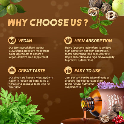 21-in-1 Wormwood Black Walnut Clove Parasite Cleanse,Pumpkin Seed, Garlic, Oregano, Berberine - Gentle Gut Cleanse & Digestive Health - Alcohol-Free, - dailyvitalstore
