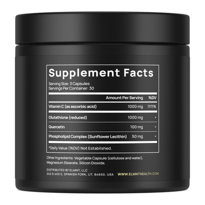 2150mg Super Liposomal Glutathione Supplement w. Vitamin C, Quercetin & Pure L Glutathione 2000mg Triple Action Formula Glutathione Liposomal Supplement - dailyvitalstore