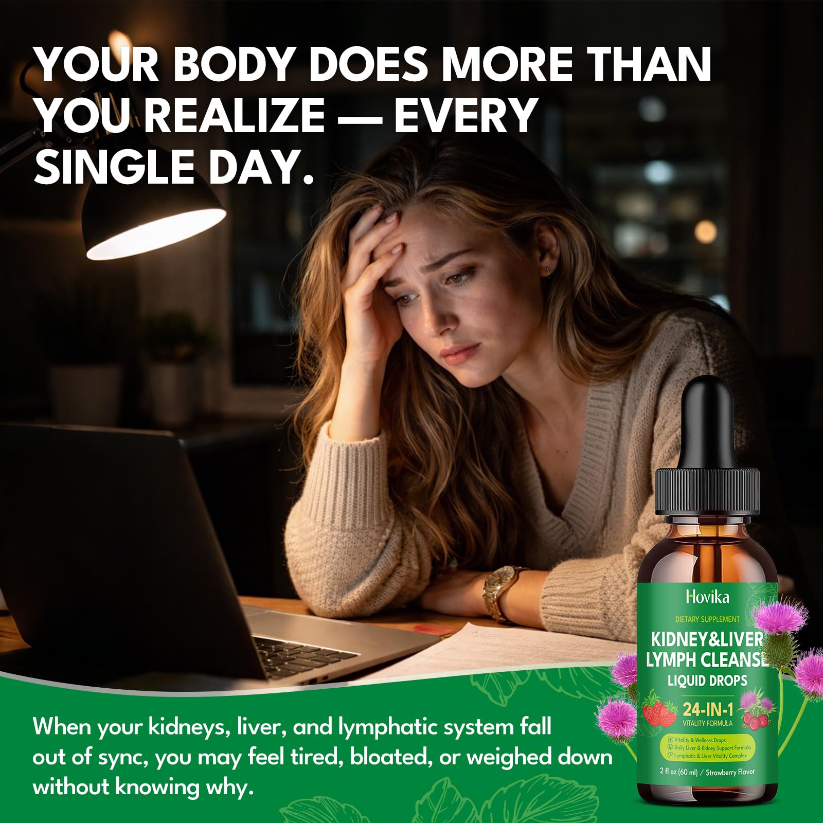 24-in-1 Kidney & Liver, Lymph Cleanse Detox & Repair Drops, Three Immune Formula with Cranberry, Milk Thistle, Vegan Urinary Tract & Lymphatic Drainage - dailyvitalstore