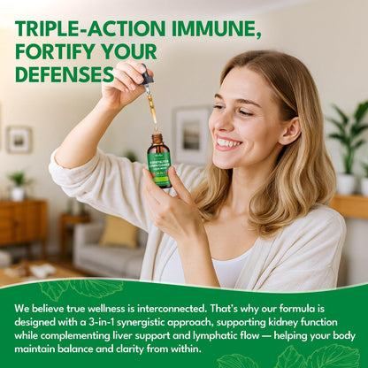 24-in-1 Kidney & Liver, Lymph Cleanse Detox & Repair Drops, Three Immune Formula with Cranberry, Milk Thistle, Vegan Urinary Tract & Lymphatic Drainage - dailyvitalstore