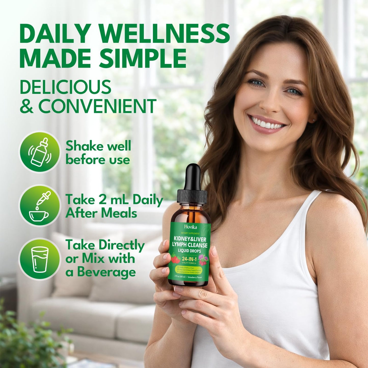 24-in-1 Kidney & Liver, Lymph Cleanse Detox & Repair Drops, Three Immune Formula with Cranberry, Milk Thistle, Vegan Urinary Tract & Lymphatic Drainage - dailyvitalstore