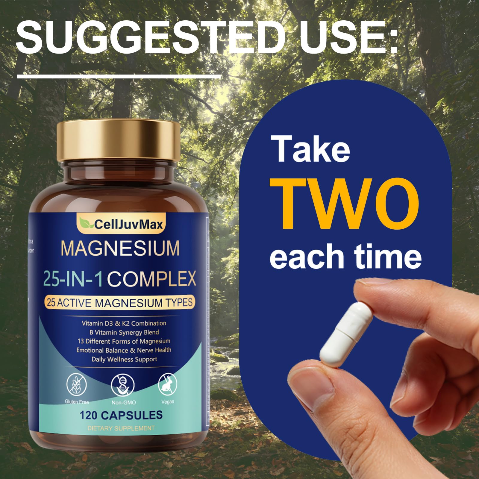 25-in-1 Magnesium Complex | Multi-Form Absorbable Blend for Daily Nutritional Support, 120 Vegan Caps (1) - dailyvitalstore