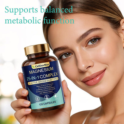 25-in-1 Magnesium Complex | Multi-Form Absorbable Blend for Daily Nutritional Support, 120 Vegan Caps (1) - dailyvitalstore