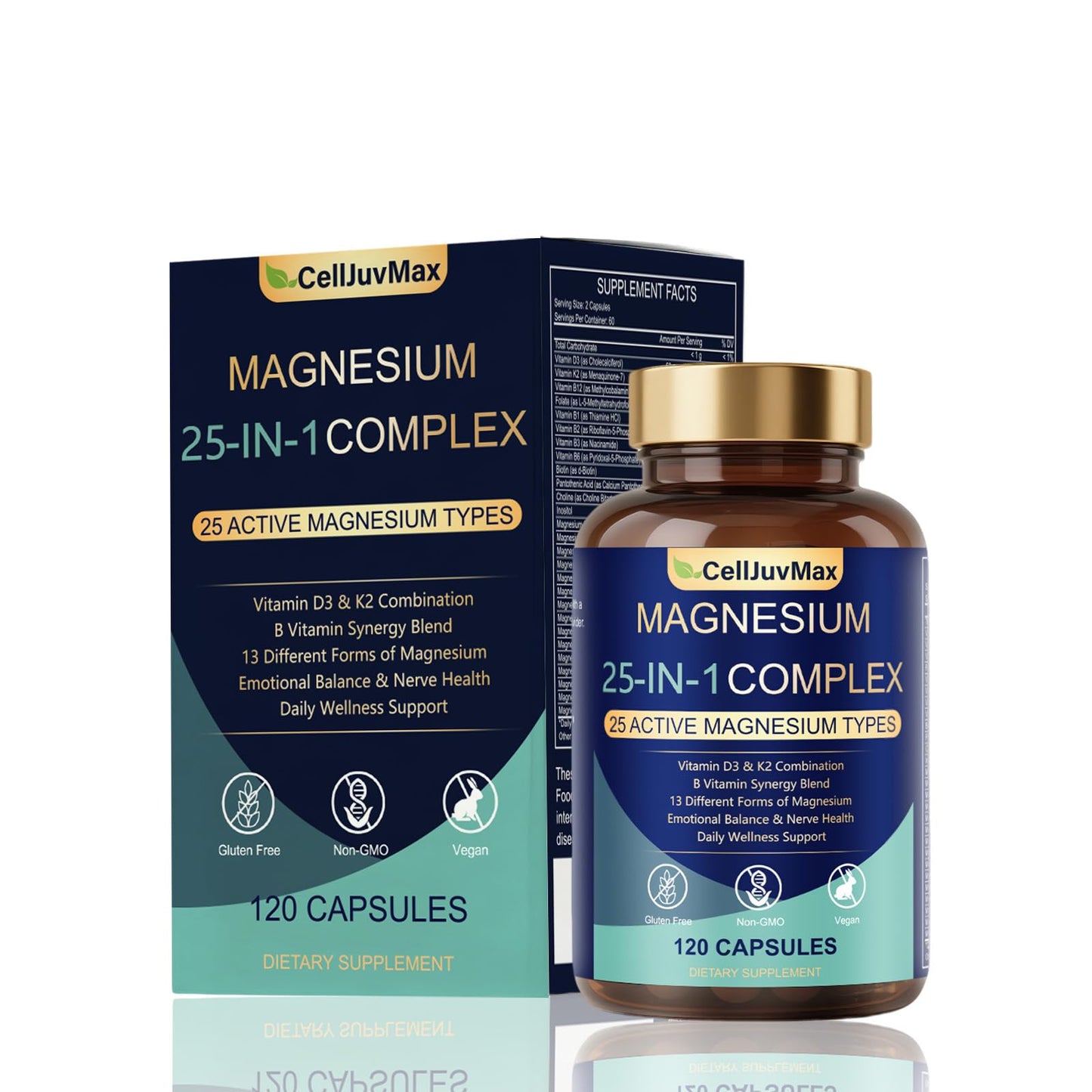 25-in-1 Magnesium Complex | Multi-Form Absorbable Blend for Daily Nutritional Support, 120 Vegan Caps (1) - dailyvitalstore