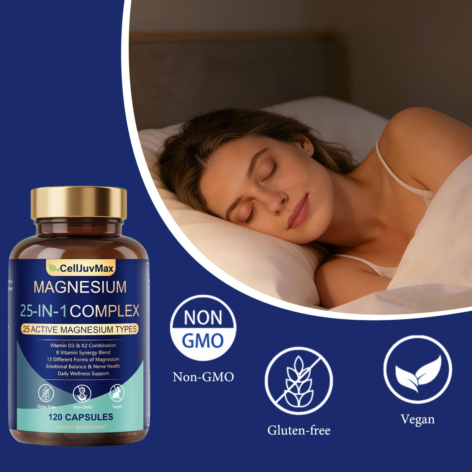 25-in-1 Magnesium Complex | Multi-Form Absorbable Blend for Daily Nutritional Support, 120 Vegan Caps (1) - dailyvitalstore