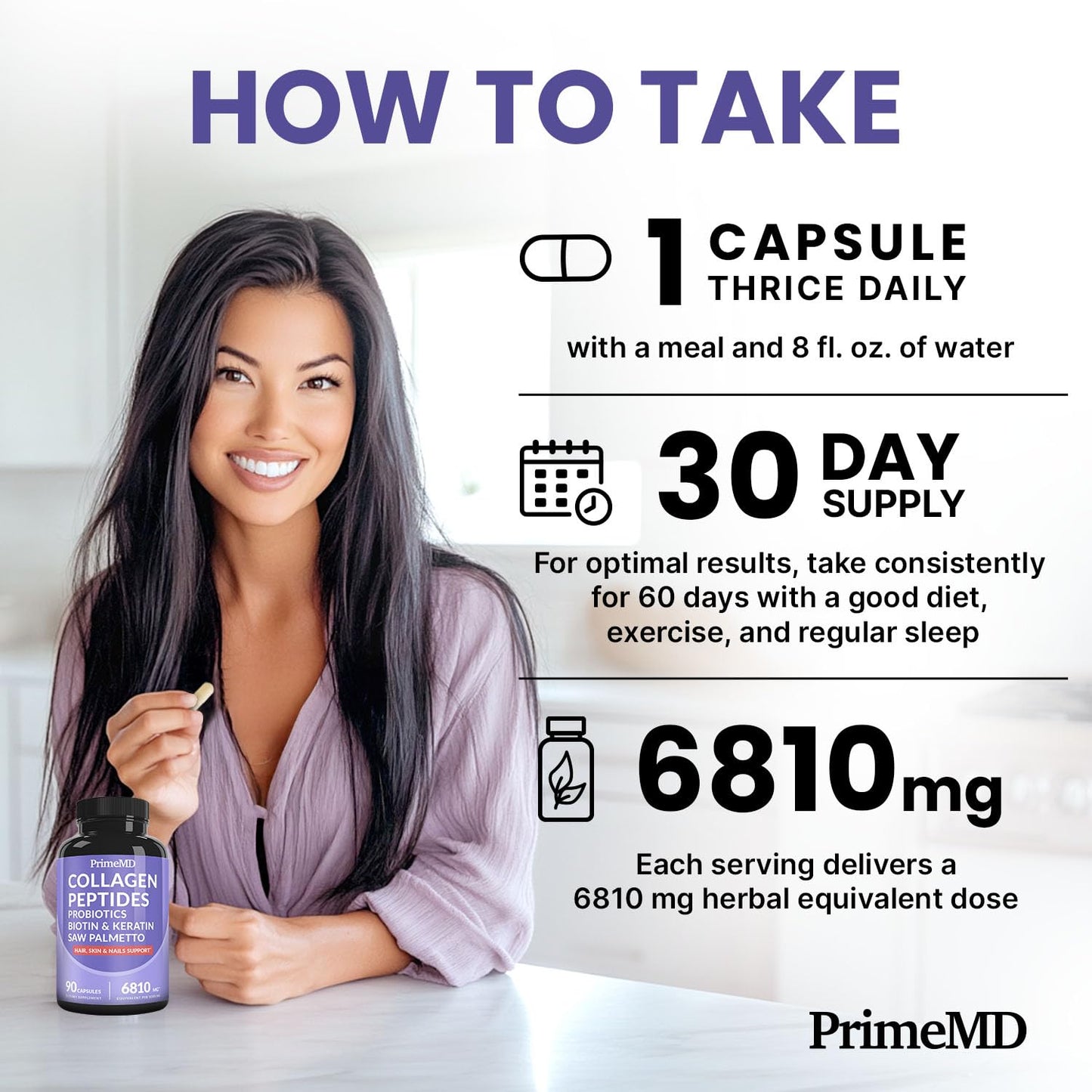 27-in-1 Hair Skin and Nails Vitamins (6810mg) with Biotin 10000mcg - Collagen Supplements for Men and Women - Keratin Supplements with Probiotics - dailyvitalstore
