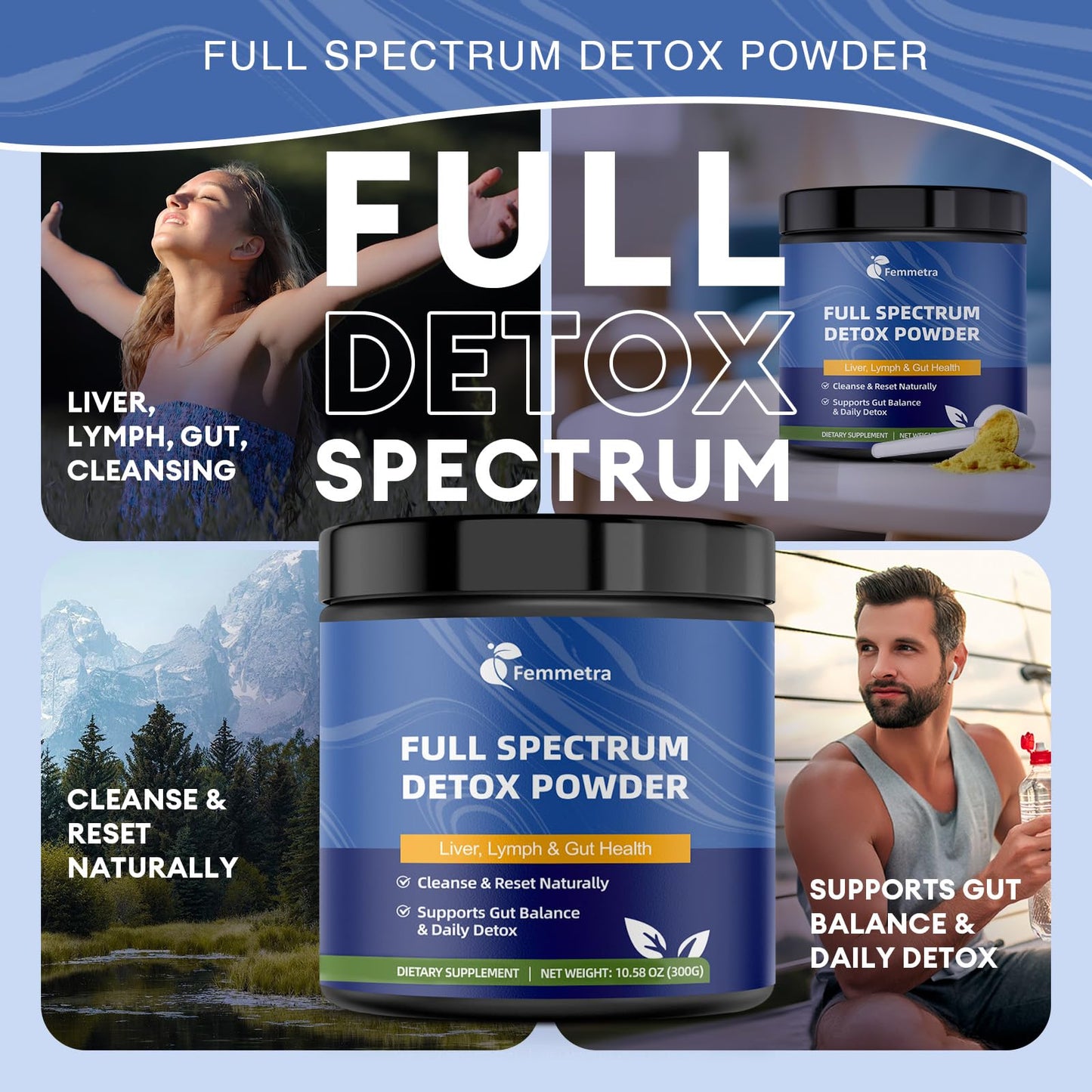 29-in-1 Full Spectrum Detox Powder | 5-Step Total-Body Reset for Liver, Lymphatic, Colon & Gut Support | Potent Earthy Taste - dailyvitalstore
