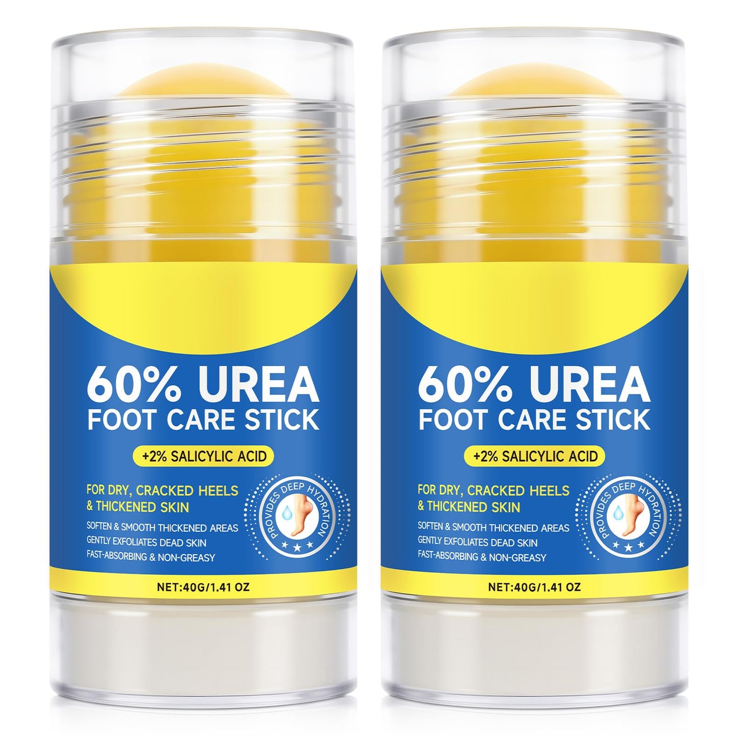 2Pack 60% Urea with 2% Salicylic Acid Urea Foot Care Stick, Foot Cream Moisturizer for Dry Cracked Feet, Knees, Elbows, Hands,Moisturizes and Hydrates the Dry Skin,Callus Remover & Skin Softener - dailyvitalstore