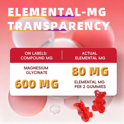 2pack Magnesium Glycinate Gummies 600mg for Sleep & Calm, Sugar Free Magnesium Gummies for Adults with Vitamin D3, Tart Cherry & Chamomile,Clump-Resistant Formula, Third-Party Tested, 120 Count - dailyvitalstore