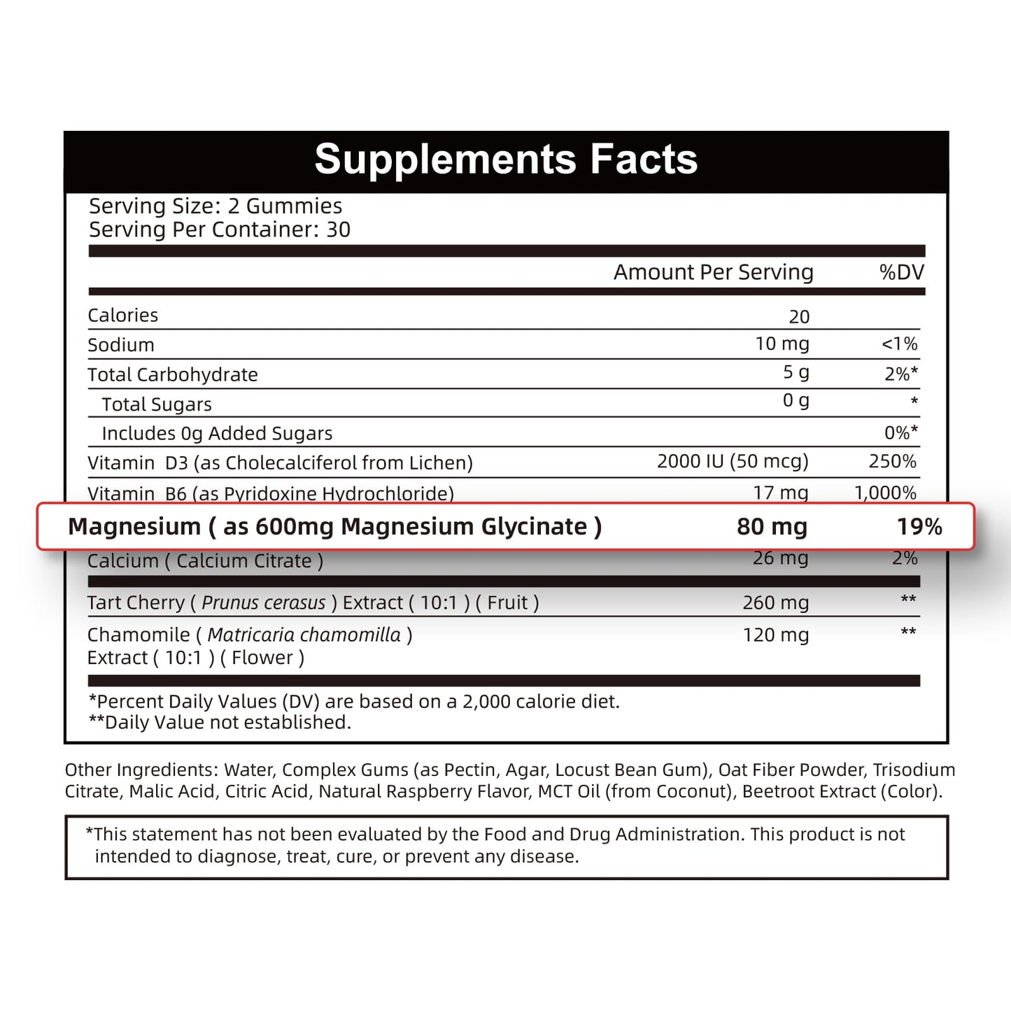 2pack Magnesium Glycinate Gummies 600mg for Sleep & Calm, Sugar Free Magnesium Gummies for Adults with Vitamin D3, Tart Cherry & Chamomile,Clump-Resistant Formula, Third-Party Tested, 120 Count - dailyvitalstore