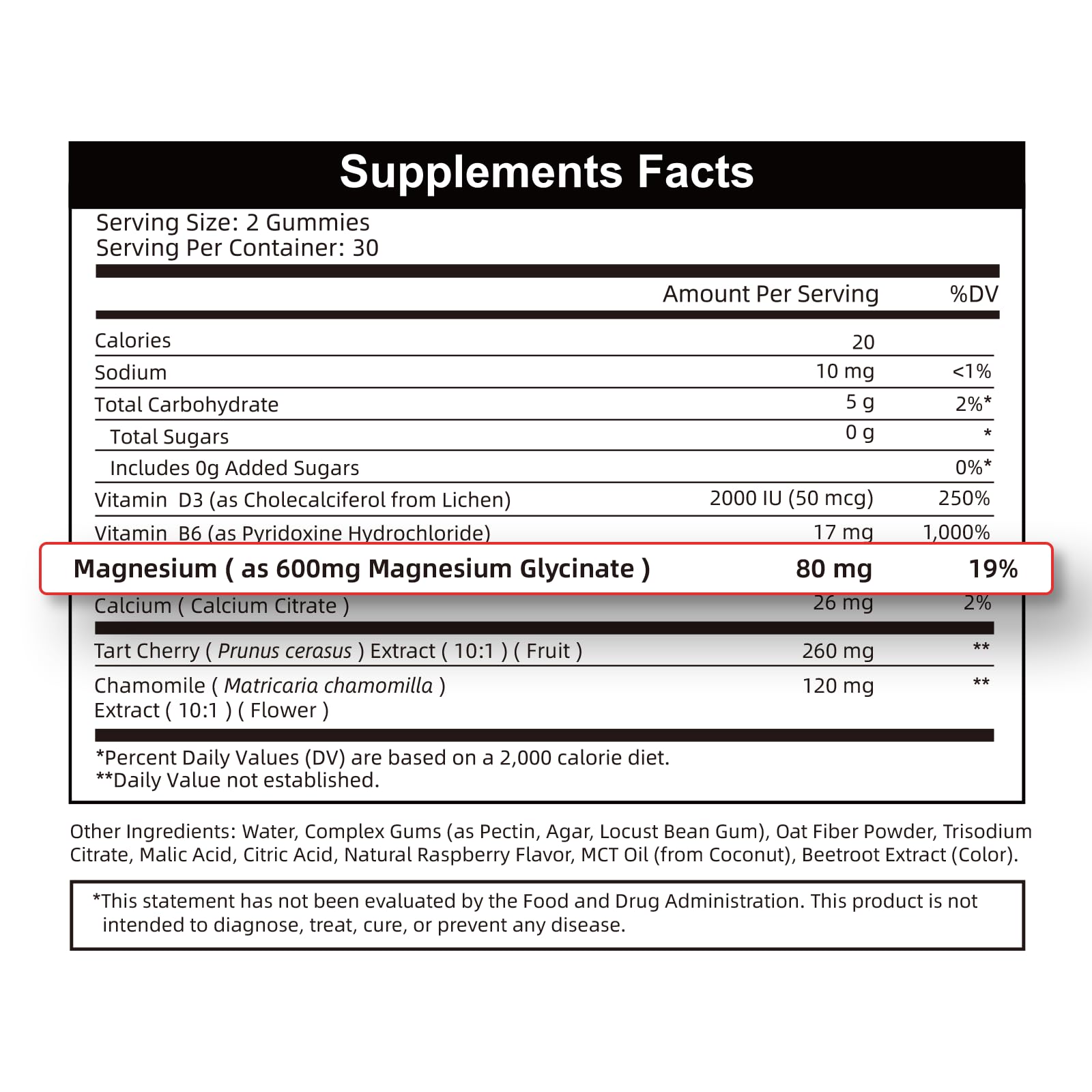 2pack Magnesium Glycinate Gummies 600mg for Sleep & Calm, Sugar Free Magnesium Gummies for Adults with Vitamin D3, Tart Cherry & Chamomile,Clump-Resistant Formula, Third-Party Tested, 120 Count - dailyvitalstore