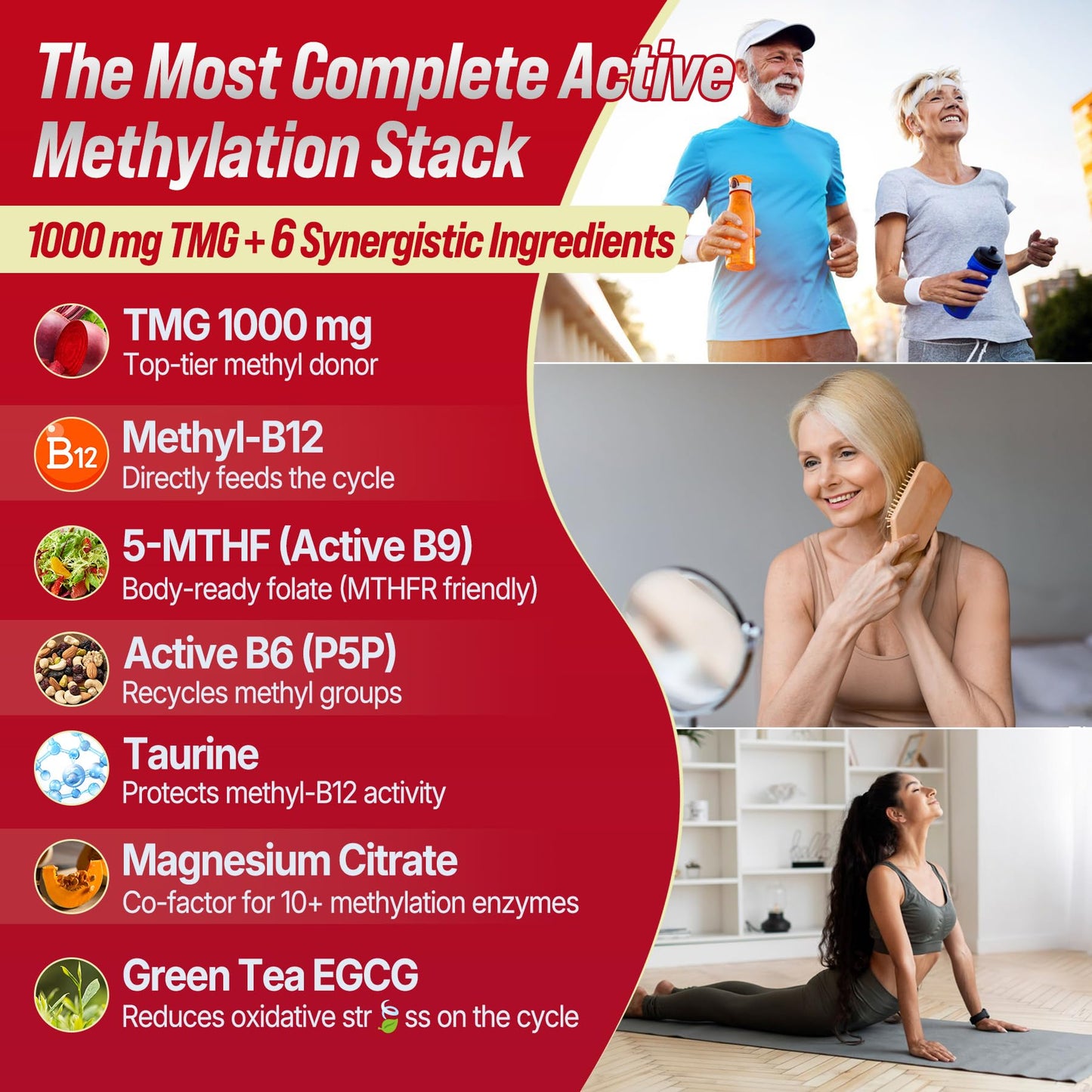 2Pack TMG Gummies 1000mg Betaine Anhydrous + Methylated Multivitamin & B Complex Methylated(Methylfolate B12 B6), Magnesium, Taurine - Essential Trimethylglycine for Homocysteine Levels, Brain, Energy - dailyvitalstore