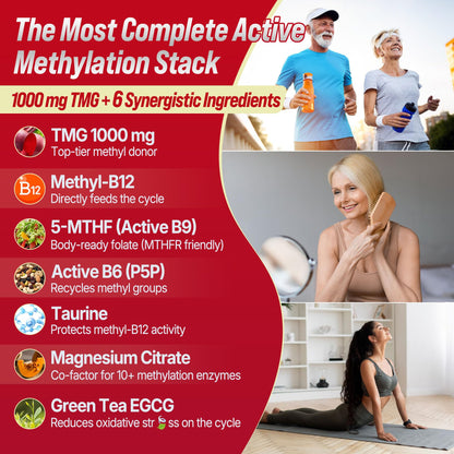 2Pack TMG Gummies 1000mg Betaine Anhydrous + Methylated Multivitamin & B Complex Methylated(Methylfolate B12 B6), Magnesium, Taurine - Essential Trimethylglycine for Homocysteine Levels, Brain, Energy - dailyvitalstore