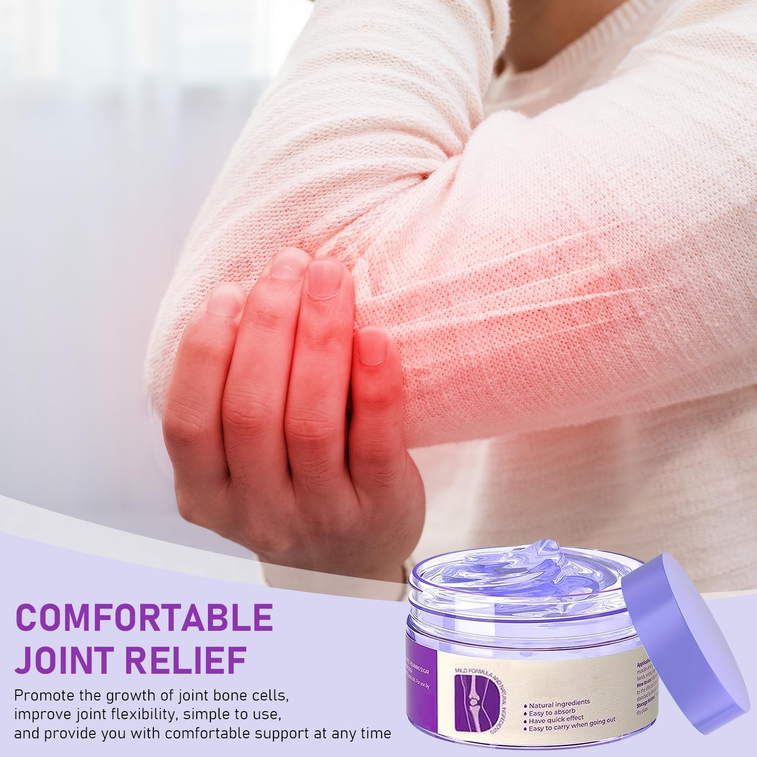 2PCS Soothing Relief Massage Gel, Joint Gel Purple Gel Cooling Activities Throughout The Body, Soothing Knees, Lumbar, Neck, Back, Shoulders, Hands, and Feet - dailyvitalstore