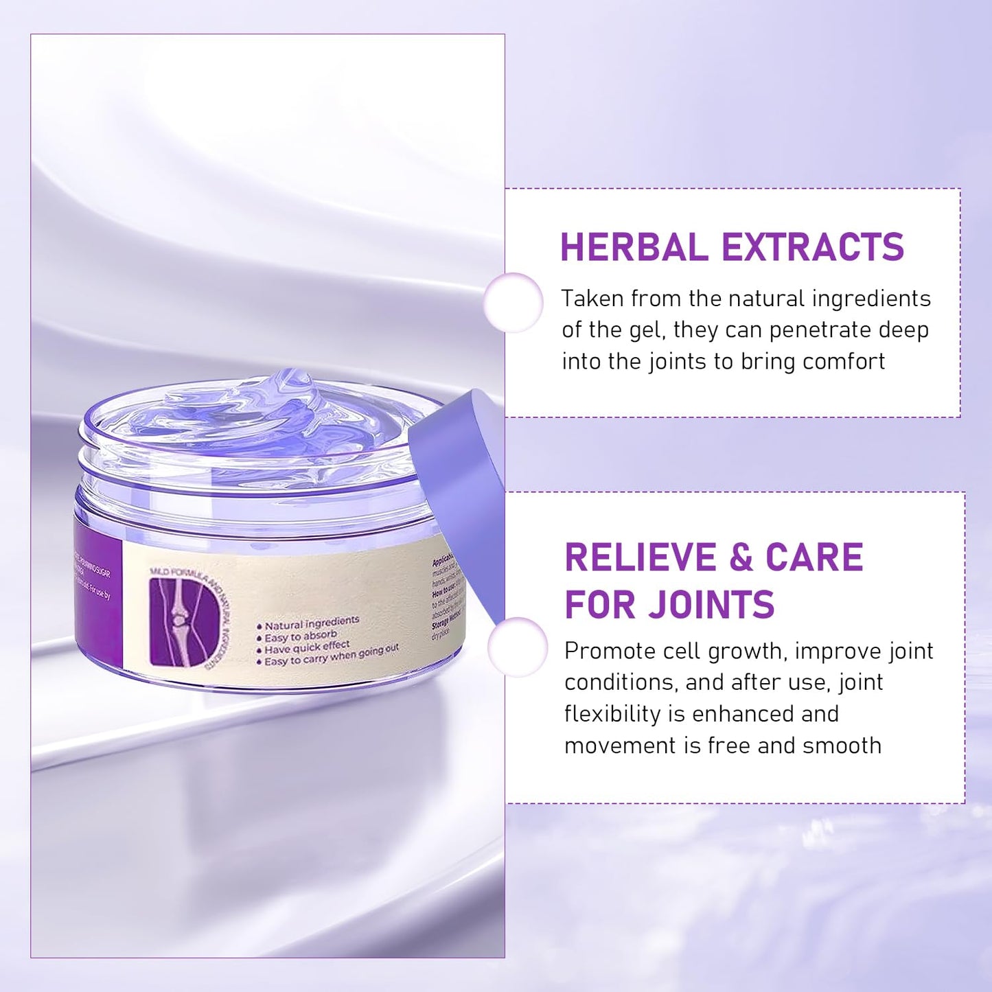 2PCS Soothing Relief Massage Gel, Joint Gel Purple Gel Cooling Activities Throughout The Body, Soothing Knees, Lumbar, Neck, Back, Shoulders, Hands, and Feet - dailyvitalstore