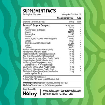 3-in-1 Gut Health Supplement - Debloat Pills - Gas and Bloating - Lactase, Protease, Amylase and Lipase Digestive Enzymes - Peppermint, Turmeric and Psyllium Husk Capsules - dailyvitalstore