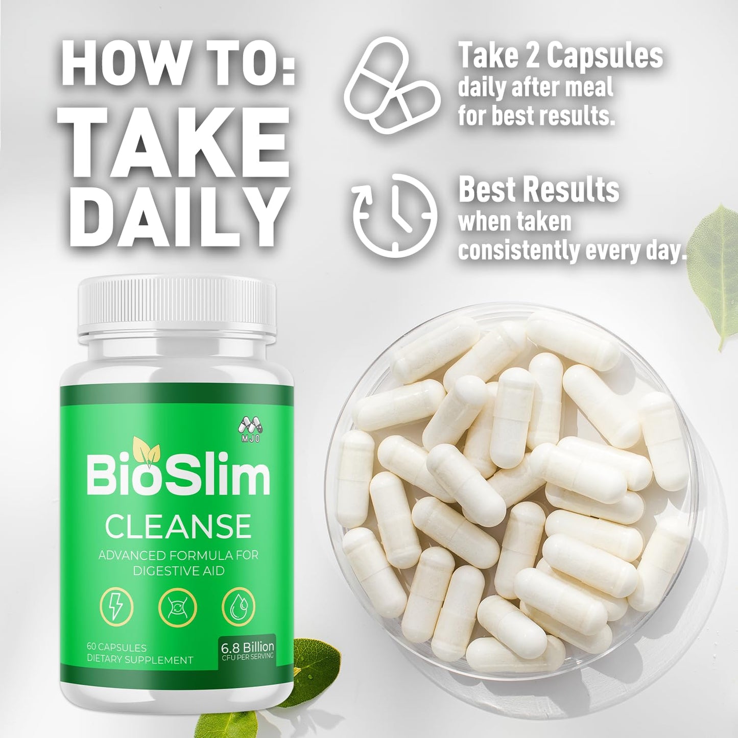 (3 Pack) Bioslim Cleanse Capsules, Official Bioslim Cleanse Supplement Pills with All Natural Ingredients, Advanced Active Health Lifestyle Formula with Premium Vitamins for Women & Men (180 Capsules) - dailyvitalstore