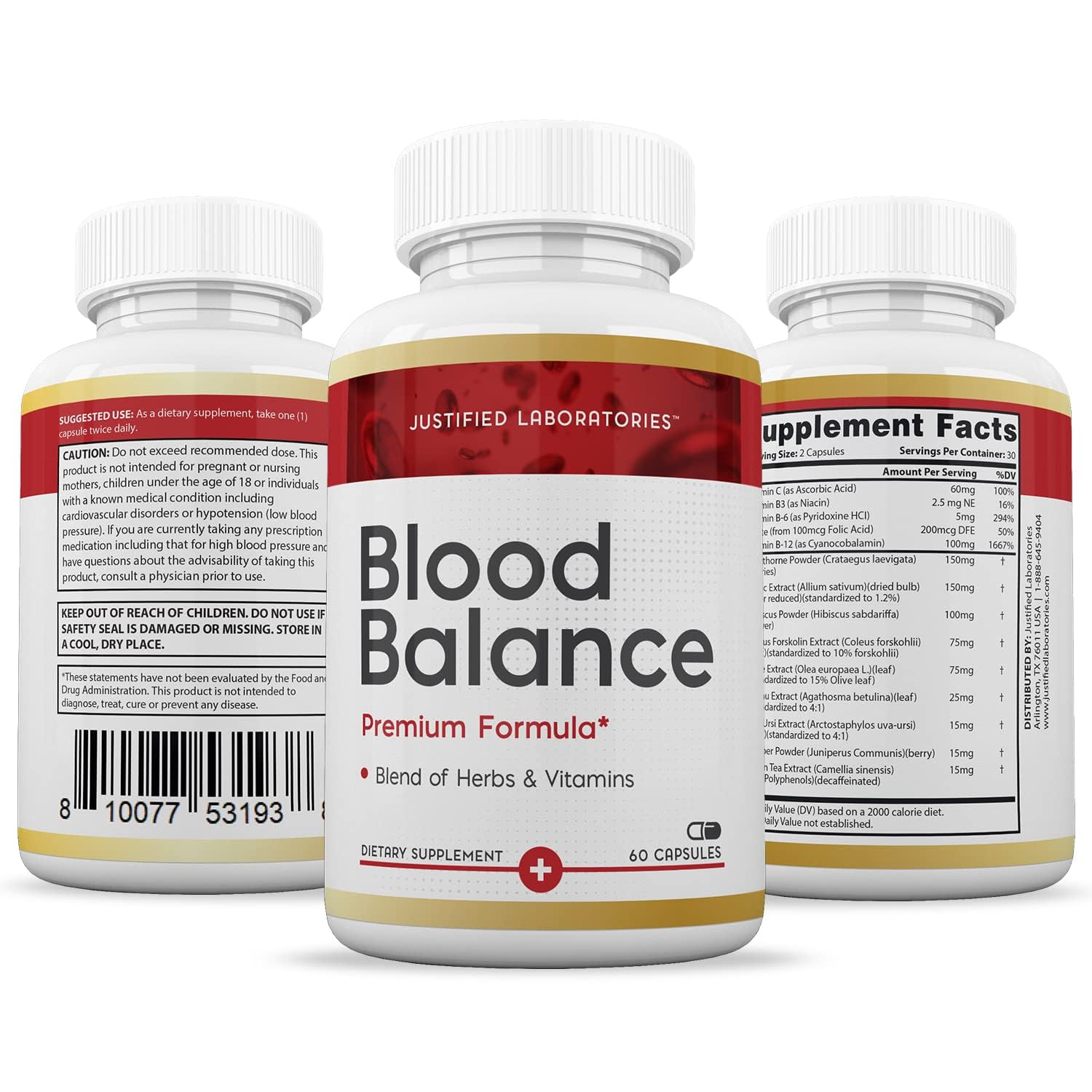(3 Pack) Blood Balance Advanced Formula 688MG Supplement Pills 180 Capsules - dailyvitalstore