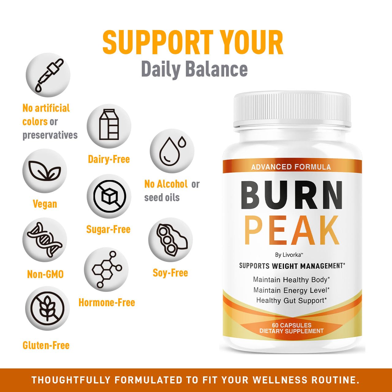 (3 Pack) Burn Peak Capsules - Official BurnPeak Weight Pills Advanced Premium Support, All Natural Burn Peak Pink Salt Trick Supplement for Overall Health & Wellness Reviews, 180 Capsules for 3 Months - dailyvitalstore