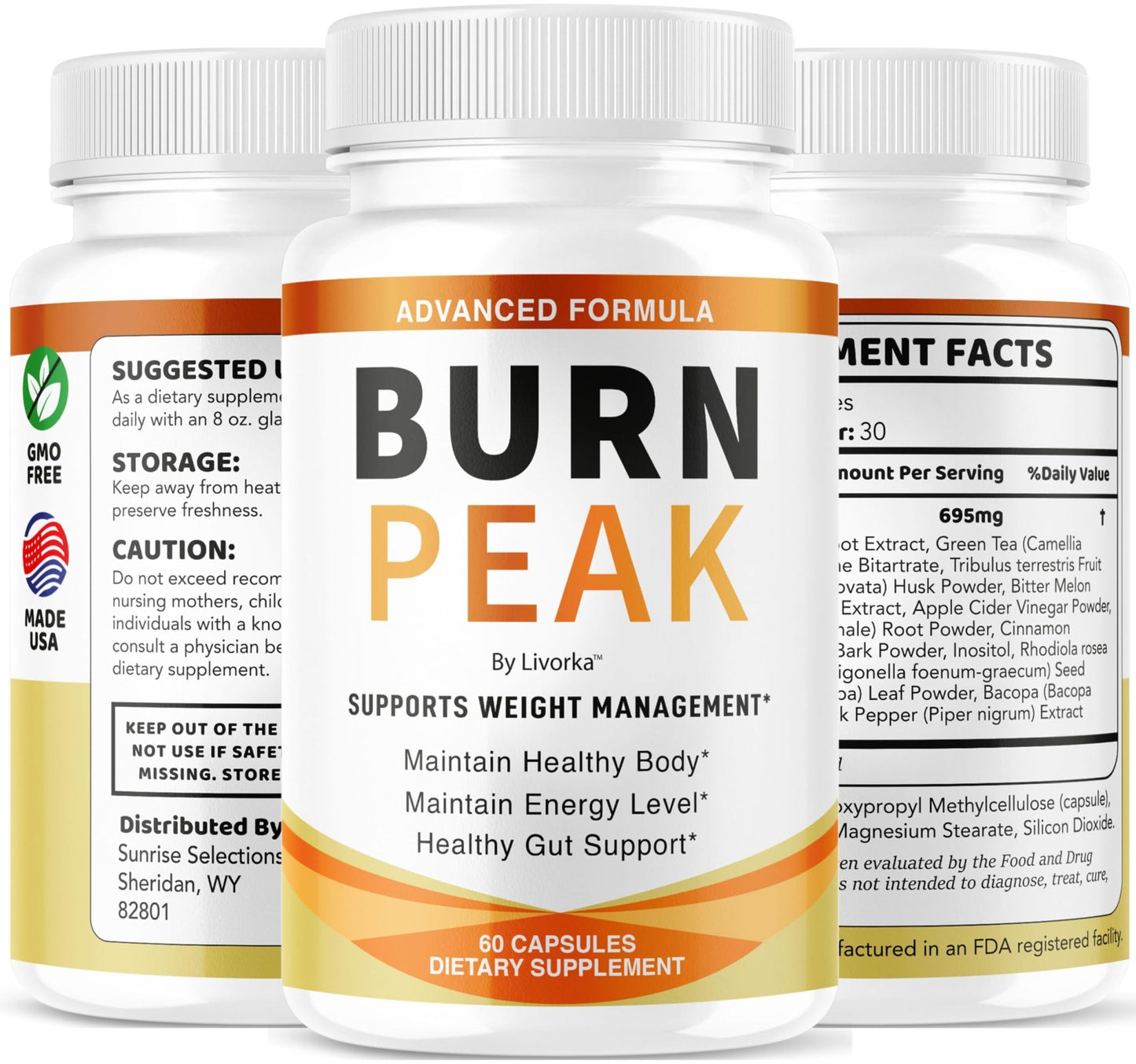 (3 Pack) Burn Peak Capsules - Official BurnPeak Weight Pills Advanced Premium Support, All Natural Burn Peak Pink Salt Trick Supplement for Overall Health & Wellness Reviews, 180 Capsules for 3 Months - dailyvitalstore