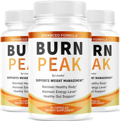 (3 Pack) Burn Peak Capsules - Official BurnPeak Weight Pills Advanced Premium Support, All Natural Burn Peak Pink Salt Trick Supplement for Overall Health & Wellness Reviews, 180 Capsules for 3 Months - dailyvitalstore