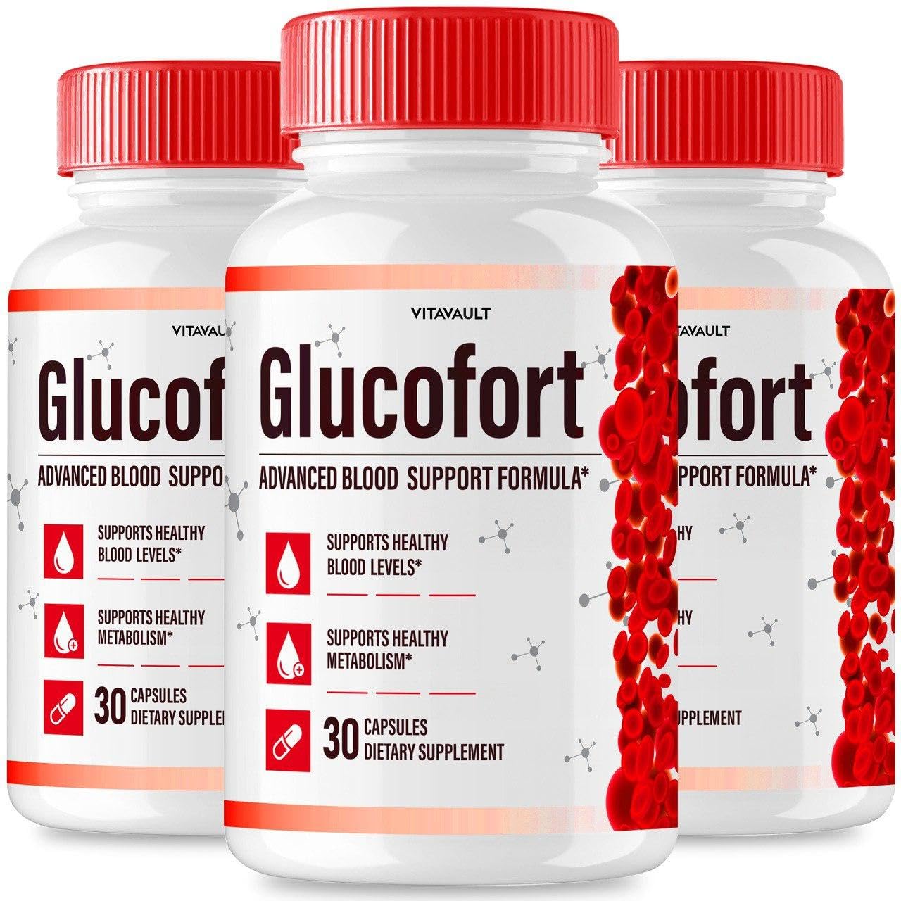 (3 Pack) Glucofort, Max Advanced Blood Support Formula Capsules - dailyvitalstore