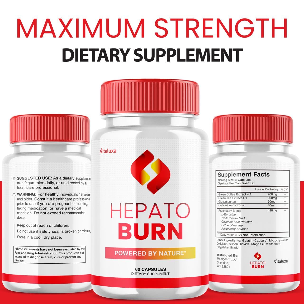 (3 Pack) Hepato Burn Capsules - HepatoBurn Supplement Pills Advanced Formula Wait Premium Blend All Natural Loss Support for Men Women, Hepataburn Reviews Maximum Strength Burner Health (180 Capsules) - dailyvitalstore