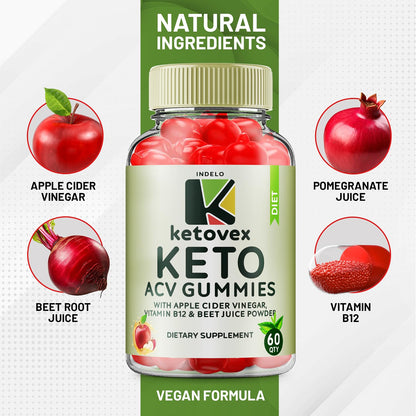 (3 Pack) Ketovex Keto BHB Gummies Advanced Formula, Ketovex BHB Weight Management ACV Gummies Reviews, Ketovex ACV Keto Vex BHB Gummy Gomitas Ketosis, Ketovex Gummies, B12 (180 Gummies) - dailyvitalstore