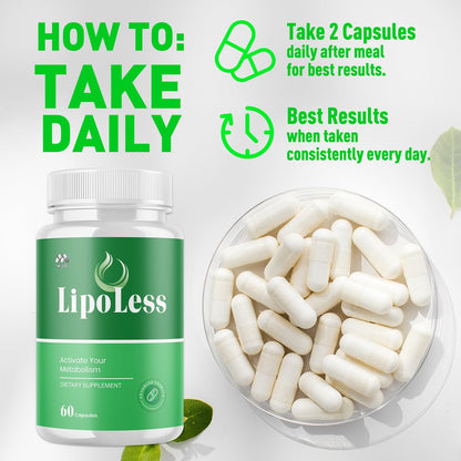 (3 Pack) LipoLess Capsules, Official Lipo Less Supplement Pills with All Natural Ingredients, Advanced Formula for Optimal Health Support with Premium Vitamins for Active Women & Men (180 Capsules) - dailyvitalstore