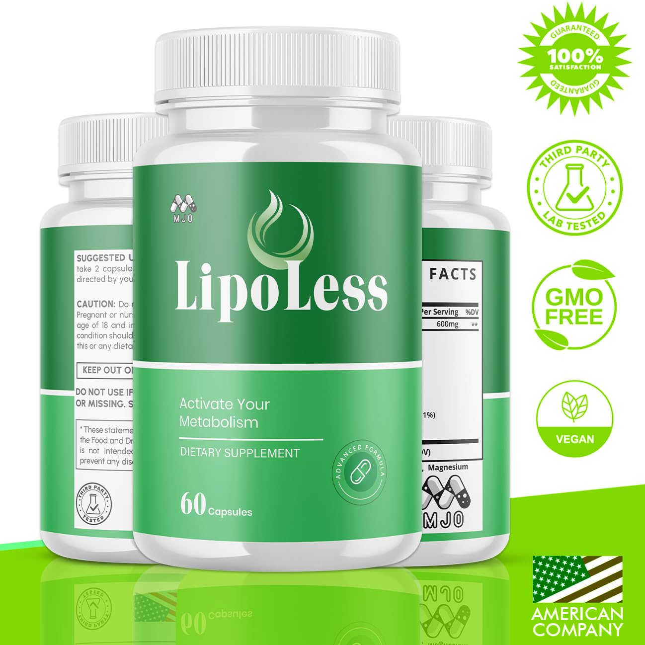 (3 Pack) LipoLess Capsules, Official Lipo Less Supplement Pills with All Natural Ingredients, Advanced Formula for Optimal Health Support with Premium Vitamins for Active Women & Men (180 Capsules) - dailyvitalstore