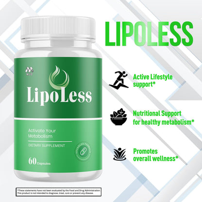 (3 Pack) LipoLess Capsules, Official Lipo Less Supplement Pills with All Natural Ingredients, Advanced Formula for Optimal Health Support with Premium Vitamins for Active Women & Men (180 Capsules) - dailyvitalstore