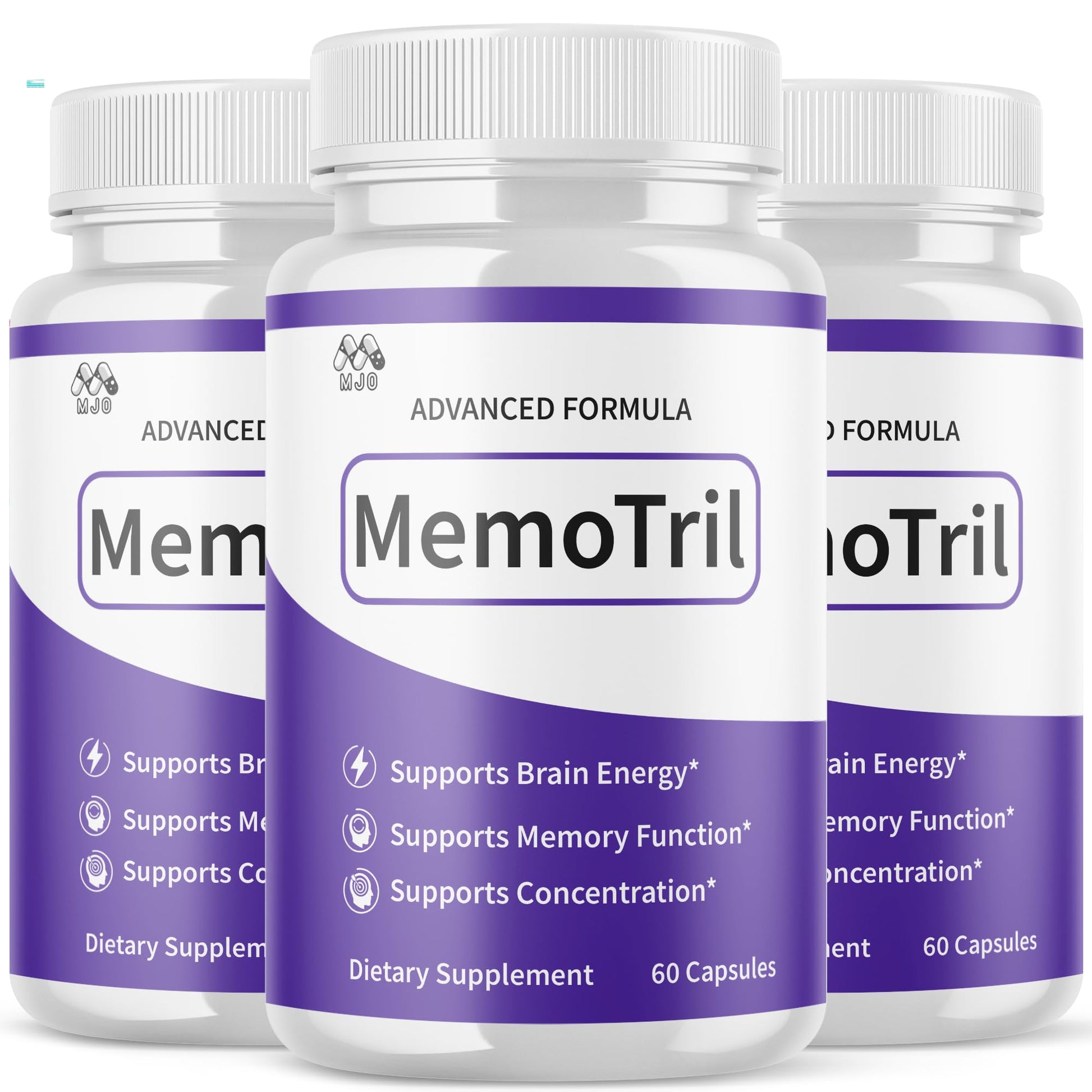 (3 Pack) Memotril Capsules, Official Memo Tril Supplement Pills with All Natural Ingredients, Advanced Memotril for Brain Health & Wellness Support with Premium Vitamins for Women & Men (180 Capsules) - dailyvitalstore