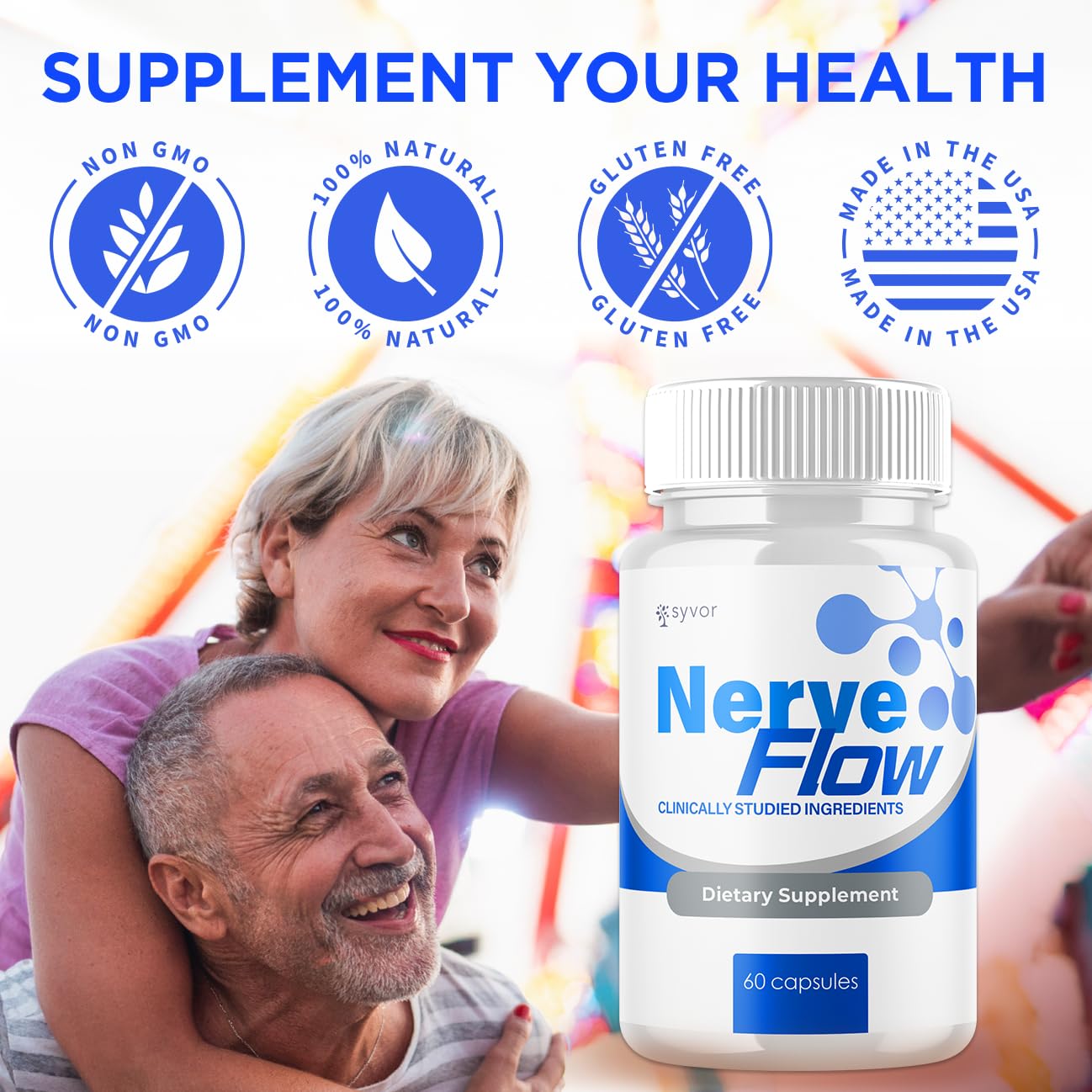 (3 Pack) Nerve Flow Capsules, Official Nerve Flow Pills Made with All Natural Ingredients, Maximum Strength NerveFlow Sciatic Support Supplement with Advanced Vitamins for Women & Men (180 Capsules) - dailyvitalstore