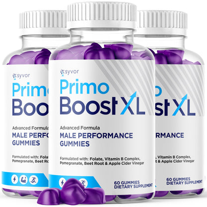 (3 Pack) Primo Boost XL Gummies, Official Primo Boost XL Gummys with All Natural Ingredients, Advanced PrimoBoost Health & Wellness Formula with Max Strength Active Lifestyle Vitamins (180 Gummies) - dailyvitalstore