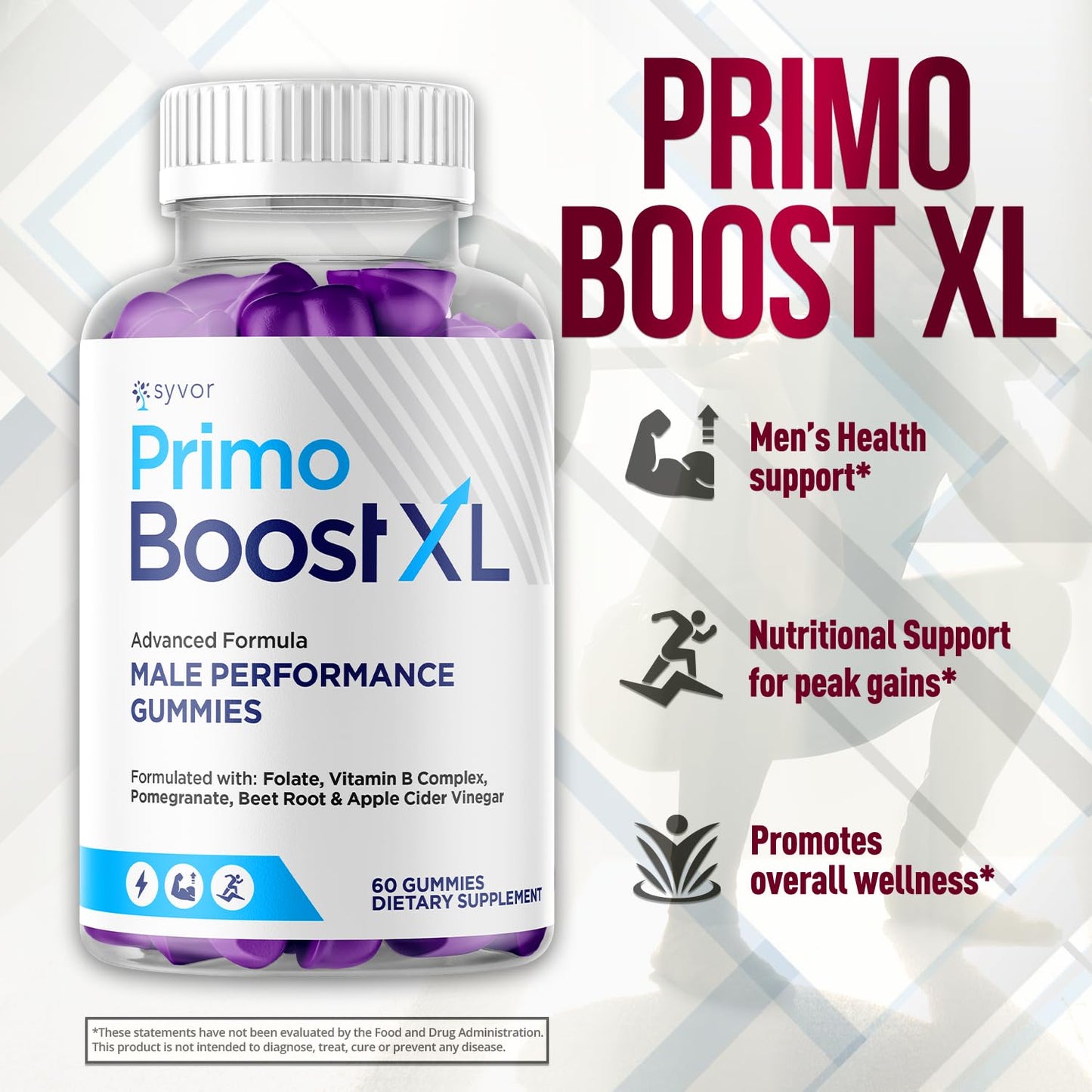 (3 Pack) Primo Boost XL Gummies, Official Primo Boost XL Gummys with All Natural Ingredients, Advanced PrimoBoost Health & Wellness Formula with Max Strength Active Lifestyle Vitamins (180 Gummies) - dailyvitalstore