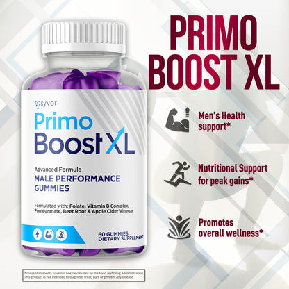 (3 Pack) Primo Boost XL Gummies, Official Primo Boost XL Gummys with All Natural Ingredients, Advanced PrimoBoost Health & Wellness Formula with Max Strength Active Lifestyle Vitamins (180 Gummies) - dailyvitalstore