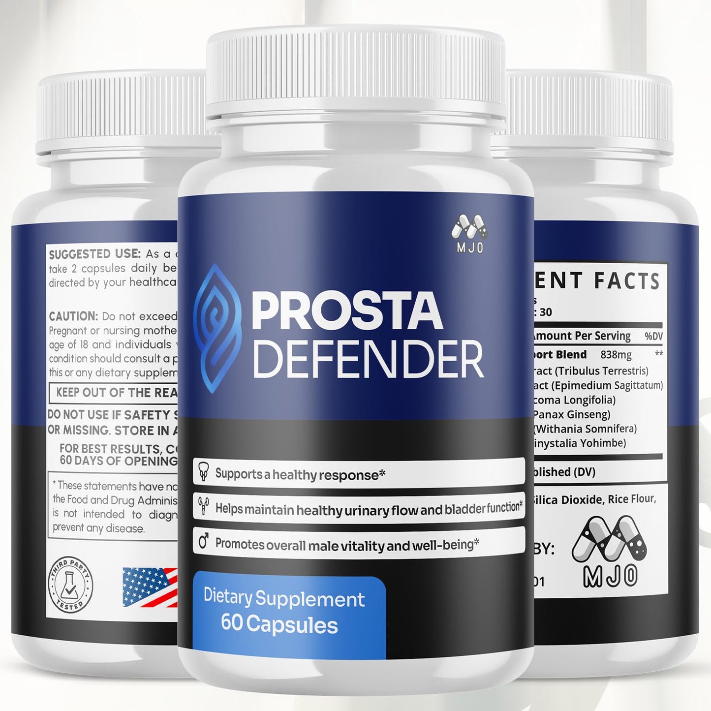 (3 Pack) Prosta Defender Capsules, Official Prostadefender Pills with All Natural Ingredients, Advanced Overall Health and Wellness Supplement, Natural Maximum Strength Vitamin Formula (180 Capsules) - dailyvitalstore