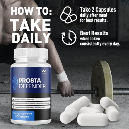 (3 Pack) Prosta Defender Capsules, Official Prostadefender Pills with All Natural Ingredients, Advanced Overall Health and Wellness Supplement, Natural Maximum Strength Vitamin Formula (180 Capsules) - dailyvitalstore