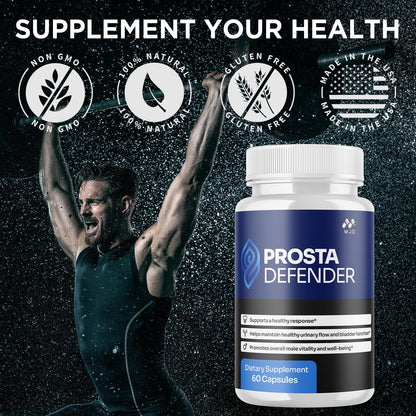 (3 Pack) Prosta Defender Capsules, Official Prostadefender Pills with All Natural Ingredients, Advanced Overall Health and Wellness Supplement, Natural Maximum Strength Vitamin Formula (180 Capsules) - dailyvitalstore